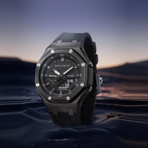 Carlington Velocity Series Analog-Digital Sports Watch Black - Image 5