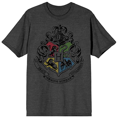 T-shirt Harry Potter à manches courtes vêtement léger d'été motif blason floral multicolore