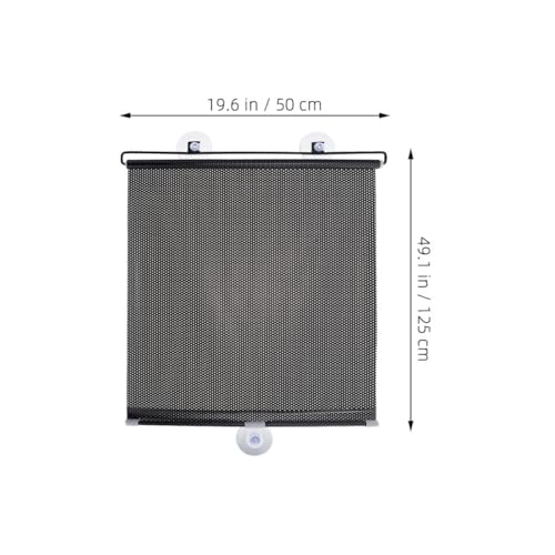 HEATSHAKING キッチン窓用吸盤式伸縮シェード 50×125cm ブラックドット 日よけプライバシー保護 直射日光遮断 バルコニー対応ホームデコレーショ [2]