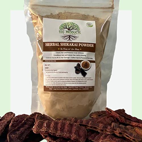 SSG PRODUCTS Pure Shikakai Powder 400 Grams (Ingredient – Shikakai only) | Hair Wash| For Skin| Conditioner| Acacia Concinna |Anti Dandruff | Organic & Pure Homemade Shikakai Powder