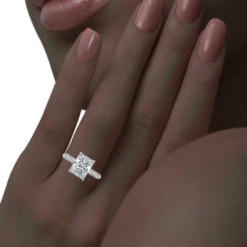 1CT-5CT Moissanite Engagement Ring For Women Twist Engagement Ring in 10K/14K/18K White gold And 925 Sterling Silver Wedding & Proposal Jewelry