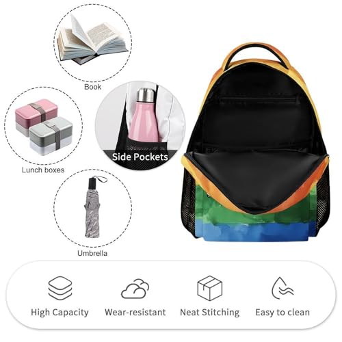 Watercolor LGBT Rainbow Flag Travel Backpack Casual Daypack Shoulder Bag with Adjustable Shoulder Straps3