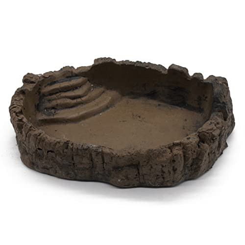 ZooPaul Terrarium Reptilien Schale braun XL ca. 26x19x6 cm (L/B/H) Trink Wasserschale Wassernapf Futterbar