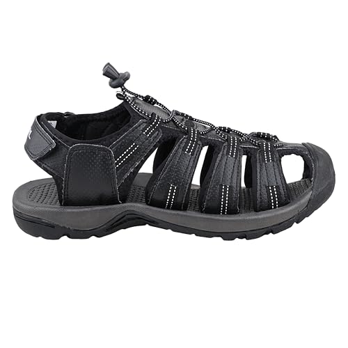 Image of FUEL Soldier-14 Men's Fisherman Sandals - Comfortable, Breathable & Flexible Outdoor Sandals with Protective Toe, Anti-Skid Sole - Stylish Casual Beach & Sports Footwear (Black)