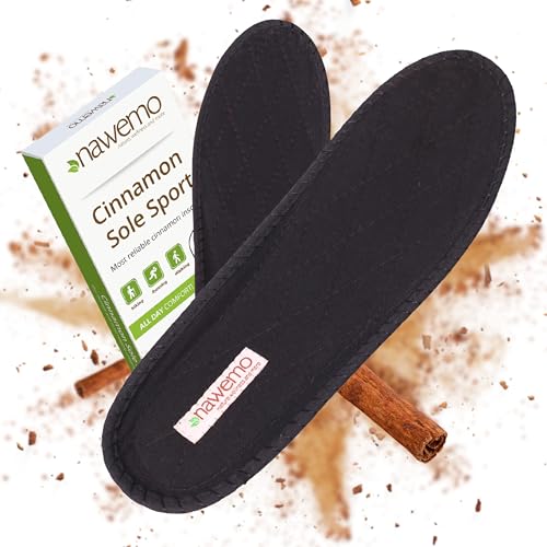 Nawemo® Zimtsohlen Sport 3er Pack | Antibakterielle Zimt-Schuhsohlen gegen Fußgeruch & Schweißfüße | Sportliche, Geruchsabsorbierende Einlegesohlen für Frische & Komfort, Größe 43