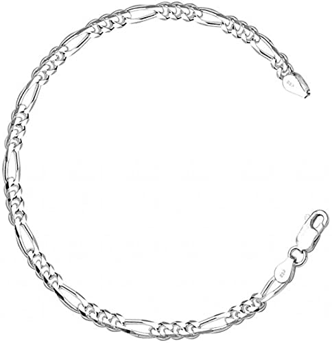 92.5 PURE SILVER FIGARO BRACELET