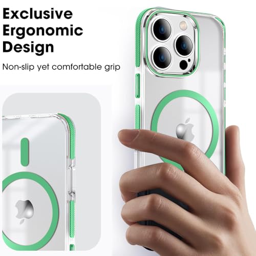Image of MINTZZ ️ for iPhone 16 Pro Max Case, Compatible with MagSafe, Military-Grade Protection, Yellowing Resistant, Scratch-Resistant TPU Back, Magnetic Phone Case for iPhone 16 Pro Max Green