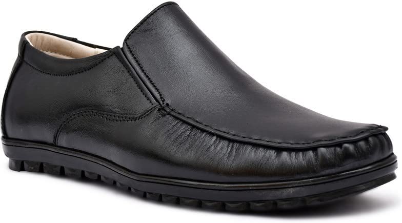 VOOCHIE Black Men Formal Genuine Leather Shoes | Slip On Shoes for Men (V_3023-9)