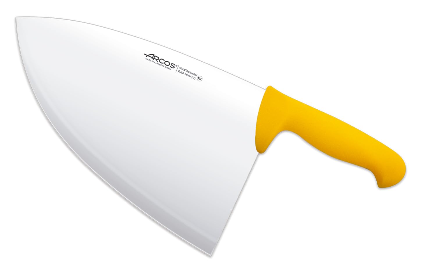 Arcos Fleischermesser Cleaver - Klinge aus Edelstahl 28 cm - Griff aus Polypropylen, Widerstandsfähig und Hygienisch - Gelb, Serie 2900, Farberkennungssystem