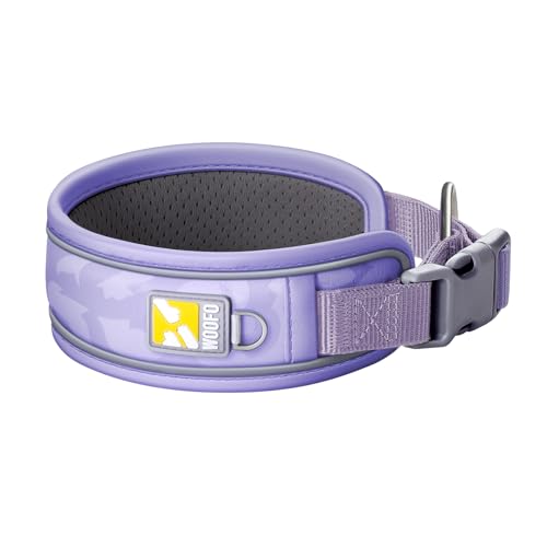 WOOFO Premium Hundehalsband | Super verstellbar für alle Rassen, Schnellverschluss-Schnalle | Extra weiche und verbreiterte Polsterung & reflektierender Rand Design für Sicherheit (groß, violett)