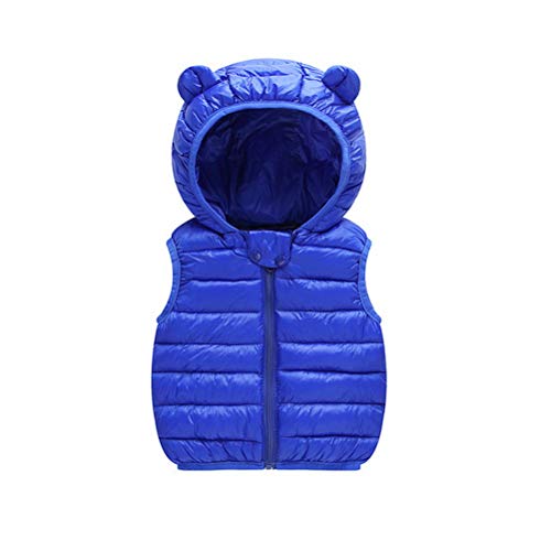 Odziezet Gilet Piumini con Cappuccio Cappotto Imbottito Senza Manica da Bambini Zip Up Giubbotto Impermeabile Invernale 0-36 Mesi