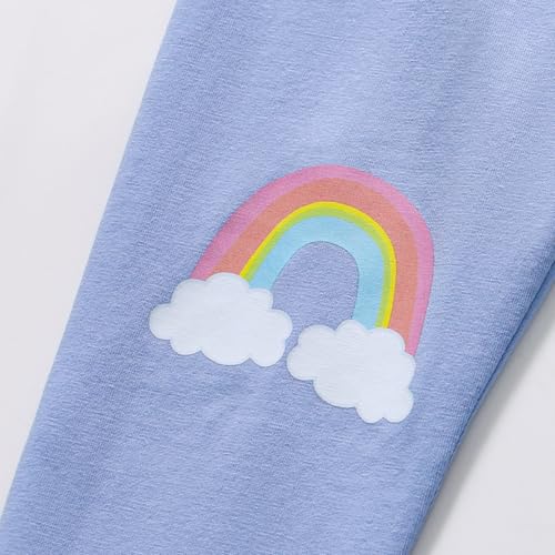Image of HILEELANG Toddler Girl Easter Outfit Spring Summer Cotton Leggings Pants Tees Shirts Clothing Sets