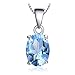 JewelryPalace 2.1ct Magnifique Collier Pendentif Femme en Topaze Ciel Bleu Culture avec une Chaîne en Argent Sterling 925 45cm