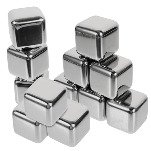 iplusmile 12 Pièces Glaçons Réutilisables Acier Inoxydable Pour Whisky Set De Glaçons à Whisky Sans Dilution Pour Boissons