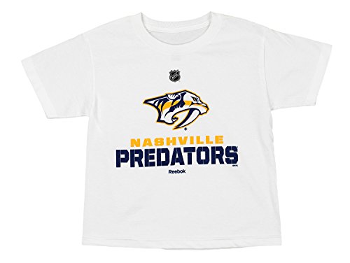 Reebok NHL Youth Boy's Clean Cut Short Sleeve Graphic Tee, Nashville Predators, Large (14/16) White