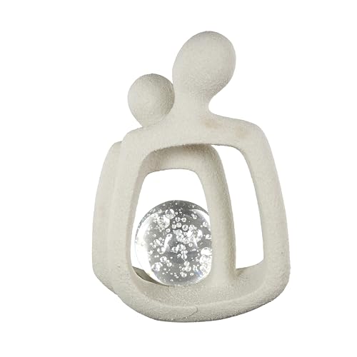 Escultura Decorativa Abstracta Blanca de Polystone 10x7x15 pulgadas miniatura 3