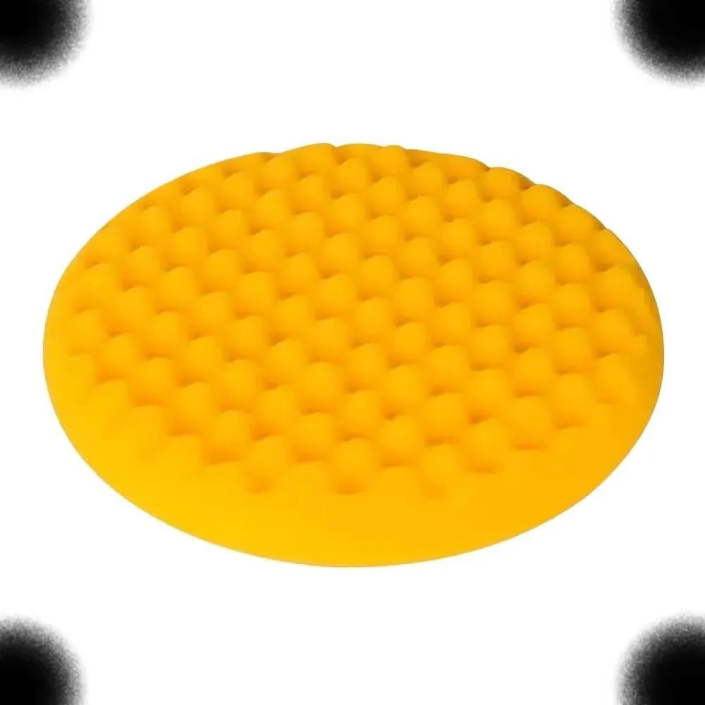 TM MPADYF-8W Foam Polishing Pad Compatible with Mirka 8' x 1-1/4', Yellow Waffle, 2 Pack