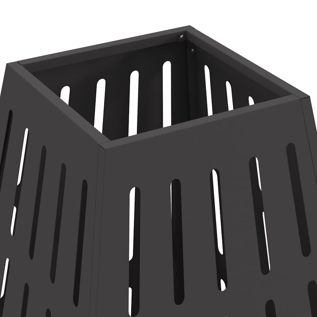 Brasero de acero negro 50 x 50 x 70 cm 8,8 kg con chimenea para jardín, terraza, balcón, hoguera, calor y llama