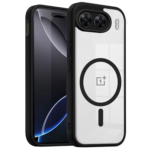 Image of V-TAN Back Cover for Oneplus Nord 4 5G Compatible Case, Matte Finish Transparent Magnetic Case, TPU, Camera Protective Shockproof Cover (Black)