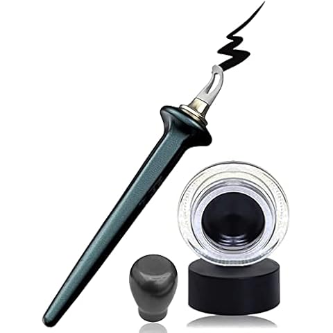 Aaiffey Eyeliner Applicator Kit, Eyeliner Tool with Eyeliner Cream Black Eyeliner Gel Reusable Silicone Eye Liner Applicator Waterproof Eyeliner Easy No-Skip (eyeliner tool +black eyeliner creams) Cover