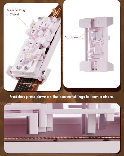 Image of Portable Guitar Chord Presser, Guitar Chord Helper And Trainer for Acoustic Guitar, Guitar Learning Tools for Beginners and Arthritis Player, Develop Confidence Quickly, white with clip