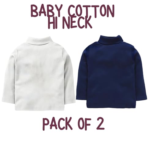 Image of REVOLTEK Boy's and Girl's 100% Cotton Full Sleeve Turtle High Neck T-Shirts Pack of 2