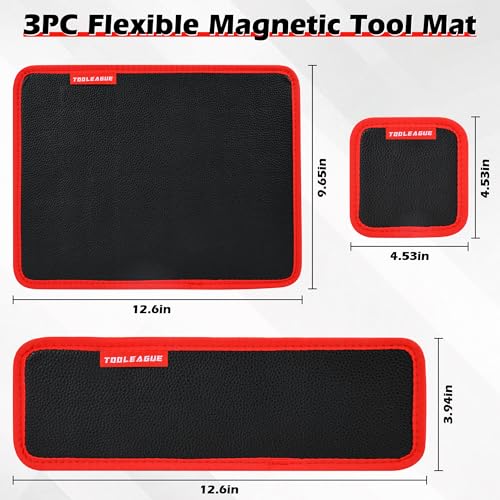 Image of TOOLEAGUE 3Pcs Magnetic Tool Mat with 25Lb Telescoping Magnetic Pickup Pen