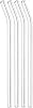 4 Transparent Glass Straws - Beveled Glass Straw