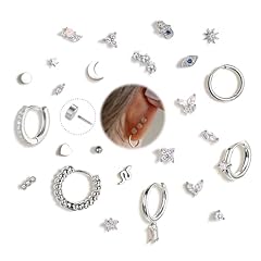 Silver-25Pcs Clear CZ(Single Earring Not a Pair)
