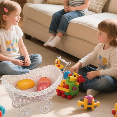 Décorations pour poussette bébé en imitation rotin et accessoire d'organisation rustique - 2