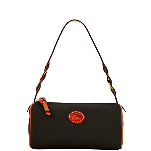Dooney & Bourke Women's IN Nylon New SLGS Styles Small Barrel Black w/ Tan Trim