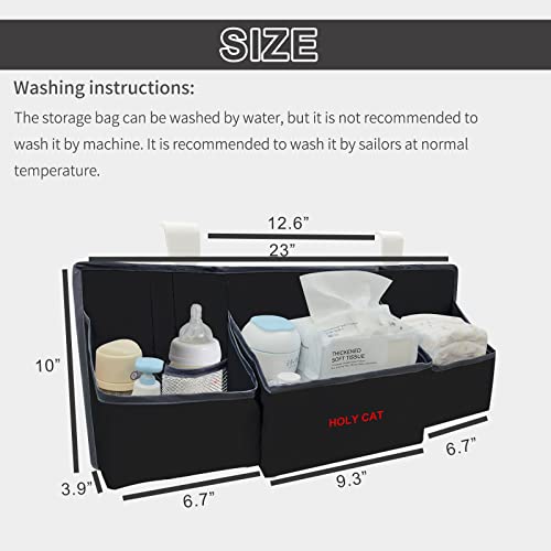 Holy Cat Hanging Babhanging Baby Diaper Caddy Organizer With Paper Pocket For Changing Table Crib Playard Organization Nursery Organization Hanging Nursery-Black… #TOP1