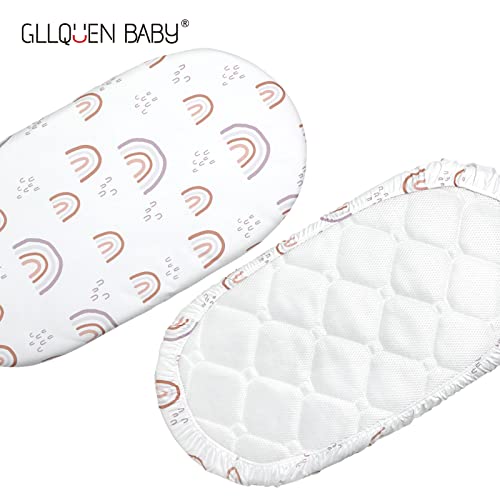 Gllquen Baby GLC01 Bassinet Crib Sheets Set, Breathable Cozy Fitted Mattress Sheet, Elastic Travel Crib Fashionable Floral Pattern thumb #3