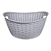 Anika Rattan Grigio Colore, Altezza 50 cm x Larghezza 40 cm x profondità 25 cm
