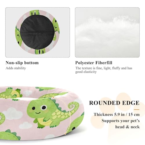 Lit antidérapant pour chien et chat taille M vert motif dinosaure - 6