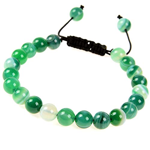 Image of Massive Beads Natural Healing Power Gemstone Crystal Beads Unisex Adjustable Macrame Bracelets 8mm