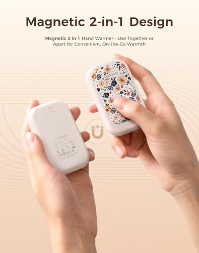 Image of OCOOPA AI Magnetic Hand Warmers Rechargeable 2 Pack, 5000mAh Ultra-Thin Electric Glove Heater Handwarmer,UL Certified, Men Women Gifts for Christmas,Birthday,Winter Essentials,UT4 Young