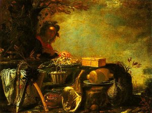 Peinture à l'huile d'art Young Man with a Picnic par Giovanni Pini, finition haut de gamme