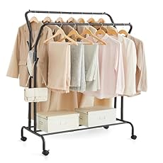 SONGMICS Burro para Ropa, con Ruedas, Perchero Bur...