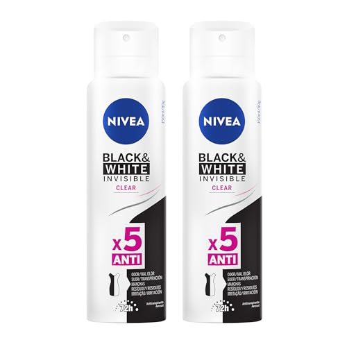NIVEA Kit Desodorante Aerossol Black & White Clear 150ml - 2 Unidades, Nivea, pacote de 2