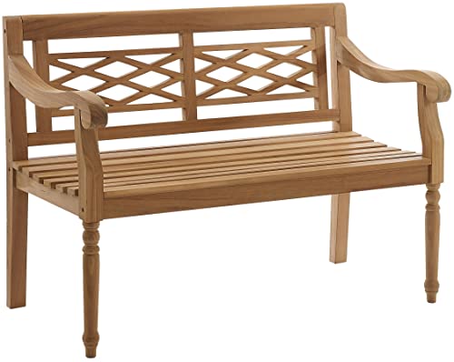Crosley Furniture Olivier 2-Person Teak Wood Indoor Outdoor Bench for Outside Patio, Garden, Porch, Teak