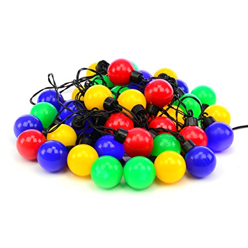 Preisvergleich Produktbild Nipach GmbH LED Partylichterkette Partybeleuchtung Lichterkette für Weihnachten Hochzeit Kindergeburtstag 40 Leuchtkugeln mit Trafo innen & außen bunt