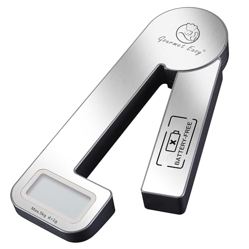 Gourmet Easy Dynamo Food Scale for Kitchen, Battery-Free Technology Kitchen Scale, Food Weight Scale, Weight in Grams & Ounces, Multifunctional Food Scale for Cooking, Baking & Meal Prep, Rectangular