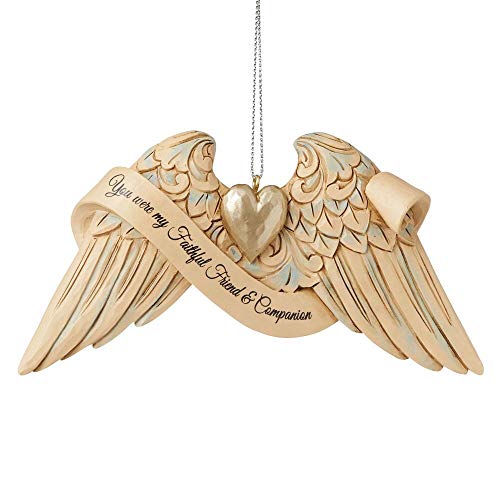 Image of Enesco Jim Shore Heartwood Creek Pet Bereavement Angel Wings Ornament 6009572, Multi Color, 1 in H x 1 in W x 1 in L