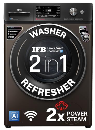 IFB 10 Kg 5 Star, DeepClean® Technology, AI Powered, WiFi, Fully Automatic Front Load Washing Machine (EXECUTIVE PLUS MBN 1014K,PowerSteam®,9 Swirl, Steam Refresh, Inbuilt Heater, Eco Inverter, Mocha)