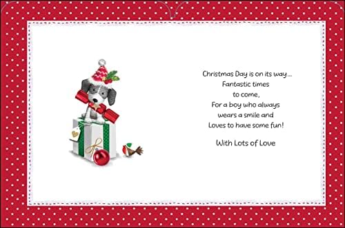 Jonny Javelin Wonderful Great Grandson Merry Christmas Card Cute Dog Cracker