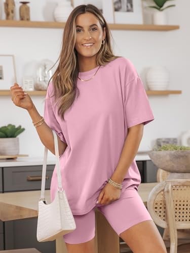 Image of AUTOMET Womens 2 Piece Sets Summer Outfits 2026 Two Piece Lounge Set Matching Clothing Oversized Tshirts Biker Short Fashion