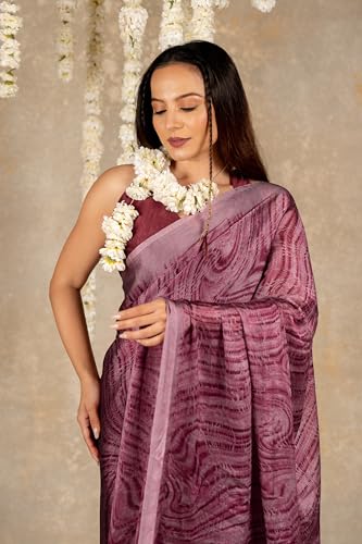 Image of MIRCHI FASHION Saree for Woman Chiffon Shibori Printed | Lightweight Regular Use and Professional Office Sari with Blouse Piece