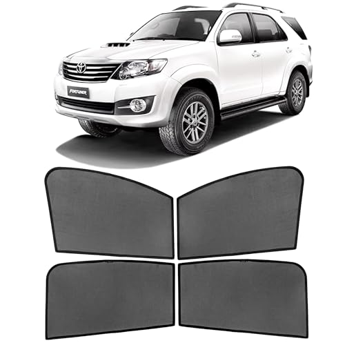 Image of Autostory Custom Fit Black Mesh Car Sunshade for Fortuner 2009-2015 | UV & Heat Protection Car Window Curtains | Privacy Car Sun Shade | Breathable Vehicle Specific Side Window Shades