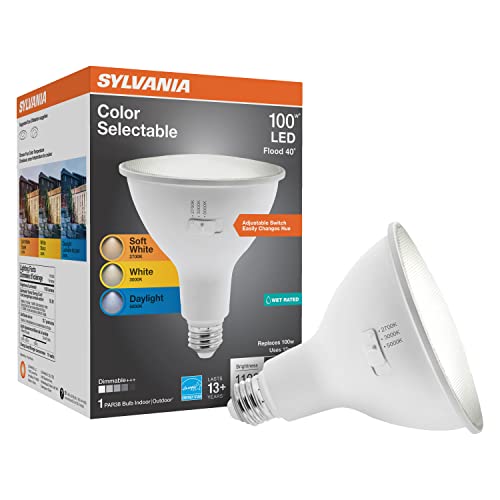 Image of Sylvania LED PAR38 Light Bulb, 100W = 15W, 3 CCT Select (2700K / 3000K / 5000K), 13 Year, Dimmable, 1100 Lumens, Wet Rated, Energy Star - 1 Pack (41383)